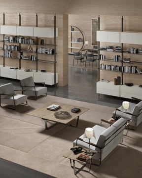TANGRAM - Double-sided floor-ceiling mounted crystal bookcase by F.lli Orsenigo - view 3